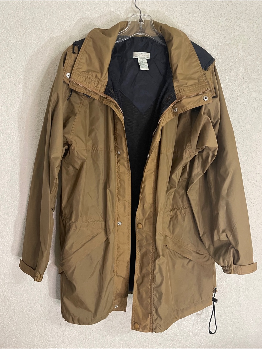 Men's Tan Lightweight Hooded Jacket By Mountain Tek